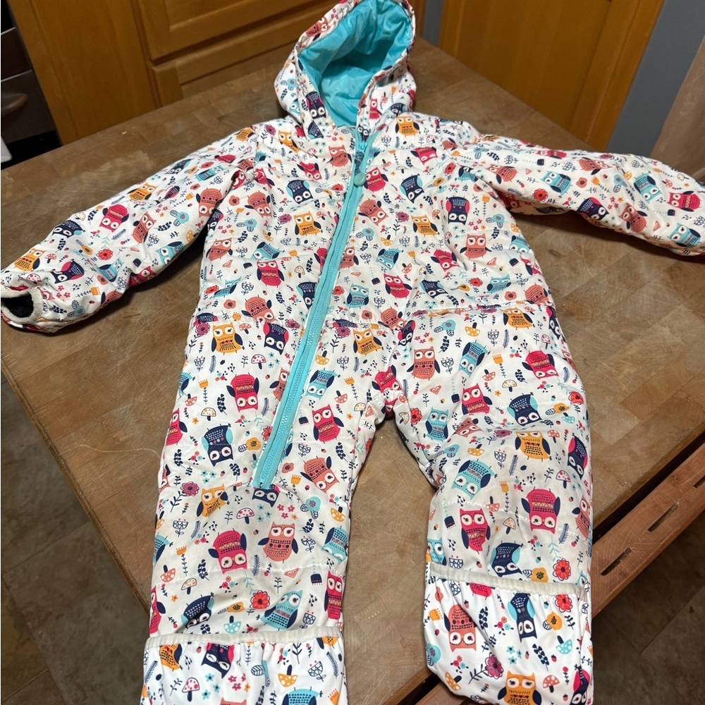 ROXY Dryflight 10K technology Colorful Owl Print Baby Snowsuit Baby Sz 18 Months - Picture 2 of 12